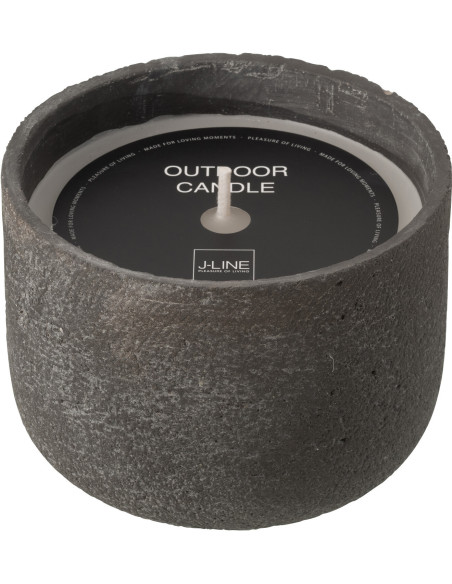 Bougie d'extérieur ethnique chic 31 H Ciment Gris foncé Cire Nayara 