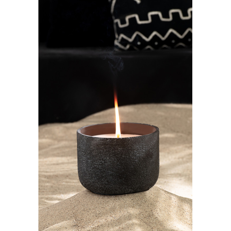 Bougie d'extérieur ethnique chic 31 H Ciment Gris foncé Cire Nayara 