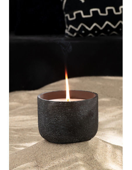 Bougie d'extérieur ethnique chic 31 H Ciment Gris foncé Cire Nayara 