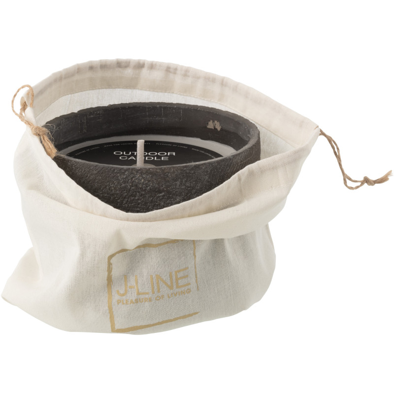 Bougie d'extérieur ethnique chic 31 H Ciment Gris foncé Cire Nayara 