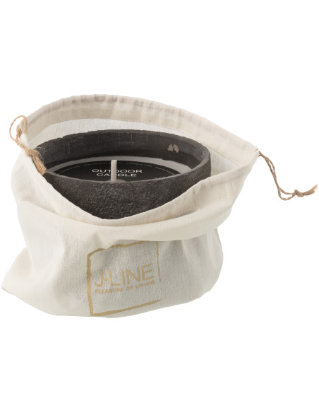 Bougie d'extérieur ethnique chic 31 H Ciment Gris foncé Cire Nayara 