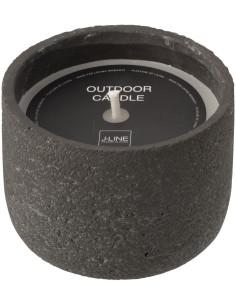 Bougie d'extérieur ethnique chic 16 H Ciment Gris foncé Cire Nayara 