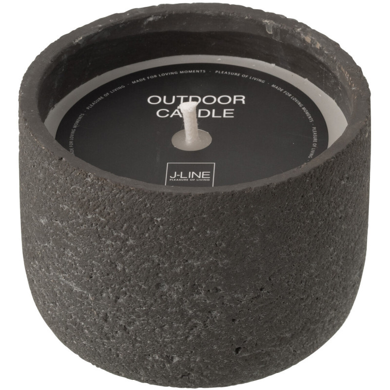 Bougie d'extérieur ethnique chic 16 H Ciment Gris foncé Cire Nayara 