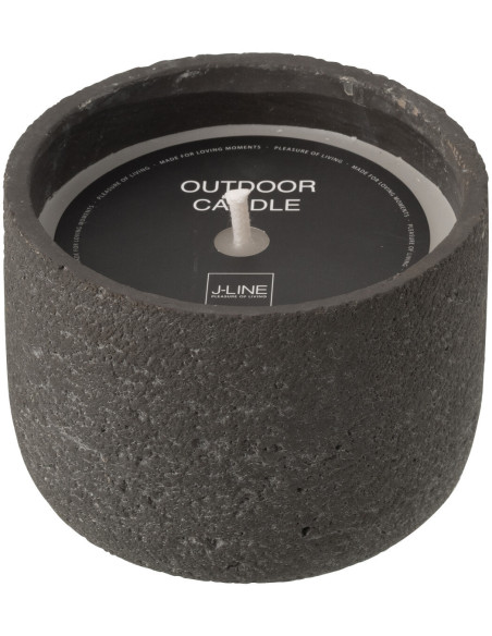 Bougie d'extérieur ethnique chic 16 H Ciment Gris foncé Cire Nayara 