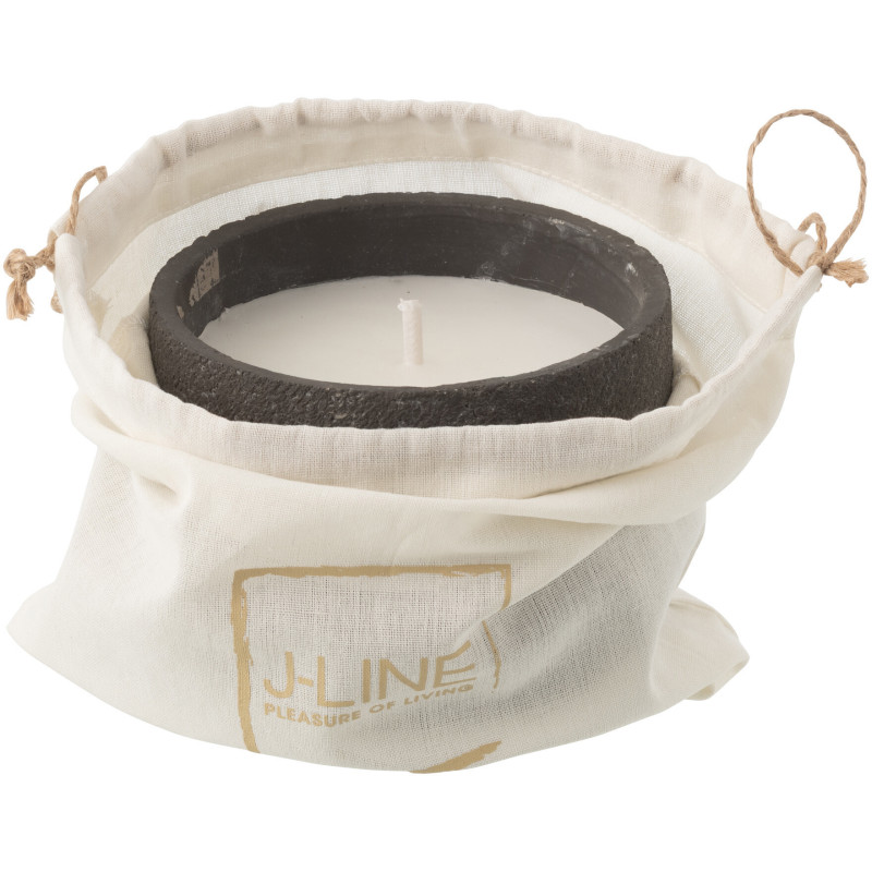 Bougie d'extérieur ethnique chic 16 H Ciment Gris foncé Cire Nayara 