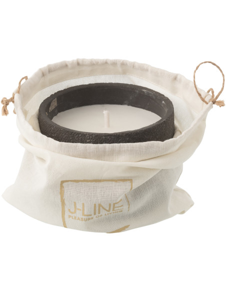 Bougie d'extérieur ethnique chic 16 H Ciment Gris foncé Cire Nayara 