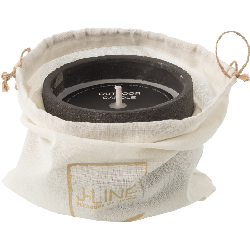 Bougie d'extérieur ethnique chic 16 H Ciment Gris foncé Cire Nayara 