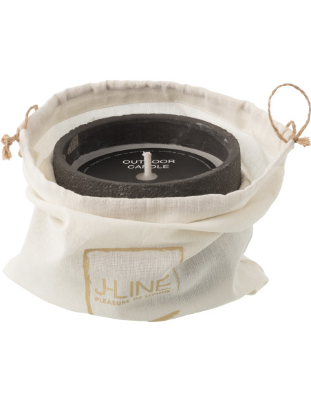 Bougie d'extérieur ethnique chic 16 H Ciment Gris foncé Cire Nayara 