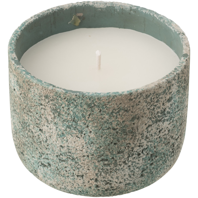Grande Bougie d'extérieur ethnique chic 47 H Ciment Turquoise Cire Nayara 