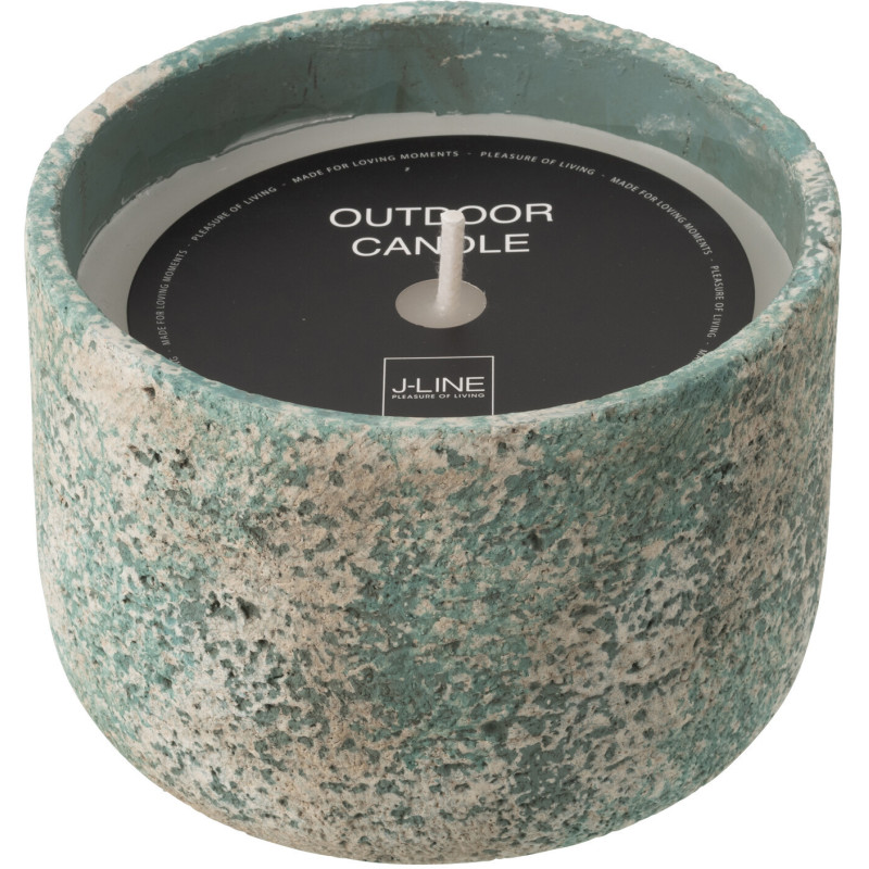 Bougie d'extérieur ethnique chic 31 H Ciment Turquoise Cire Nayara 