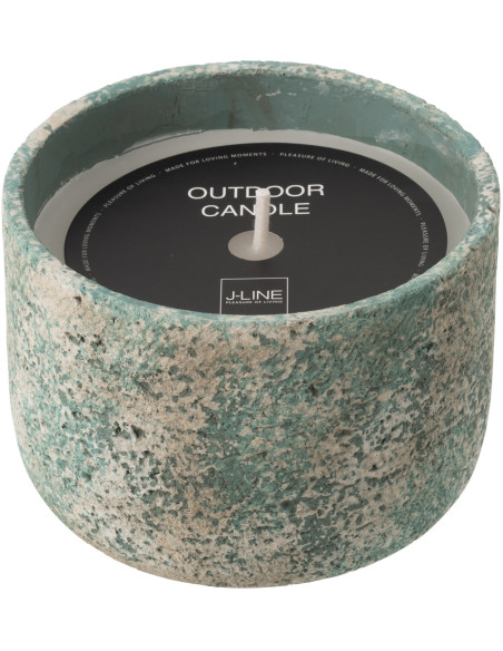 Bougie d'extérieur ethnique chic 31 H Ciment Turquoise Cire Nayara 
