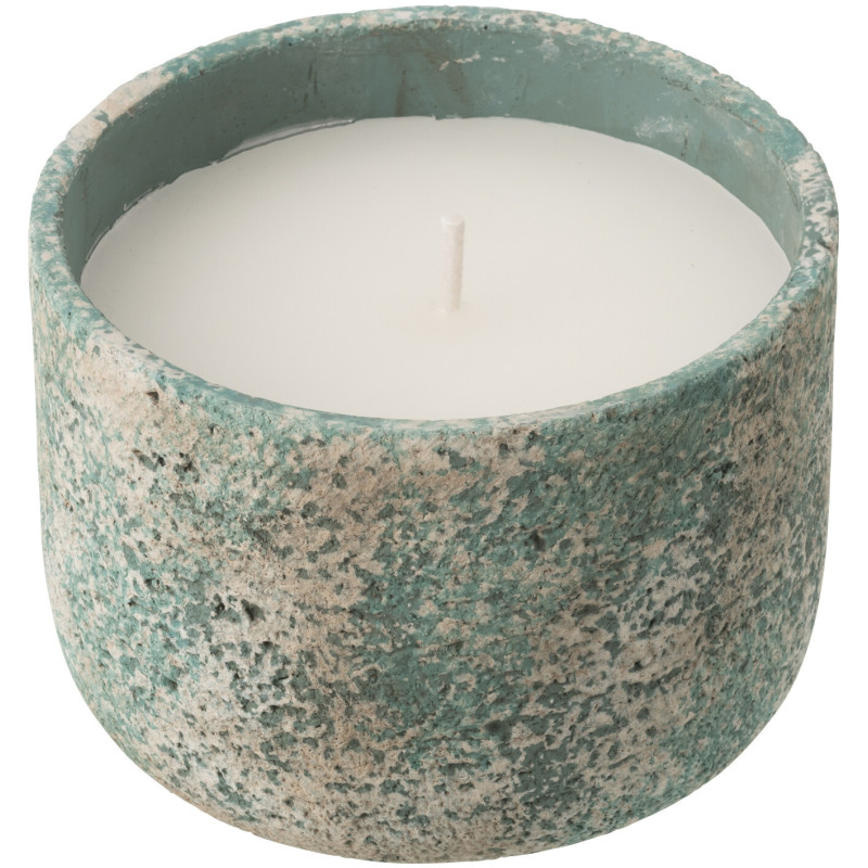 Bougie d'extérieur ethnique chic 31 H Ciment Turquoise Cire Nayara 