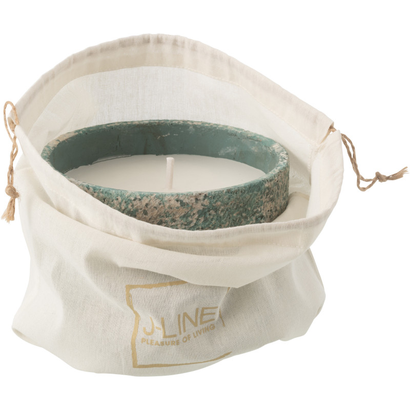 Bougie d'extérieur ethnique chic 31 H Ciment Turquoise Cire Nayara 