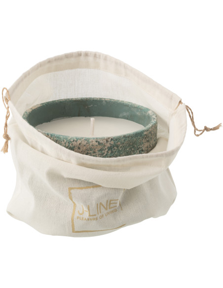 Bougie d'extérieur ethnique chic 31 H Ciment Turquoise Cire Nayara 