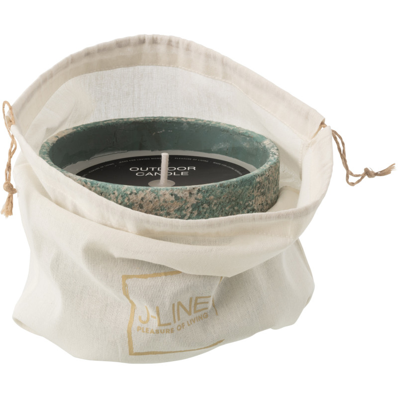 Bougie d'extérieur ethnique chic 31 H Ciment Turquoise Cire Nayara 