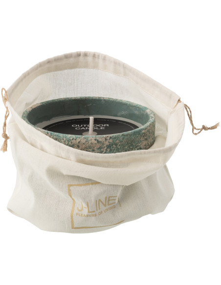 Bougie d'extérieur ethnique chic 31 H Ciment Turquoise Cire Nayara 