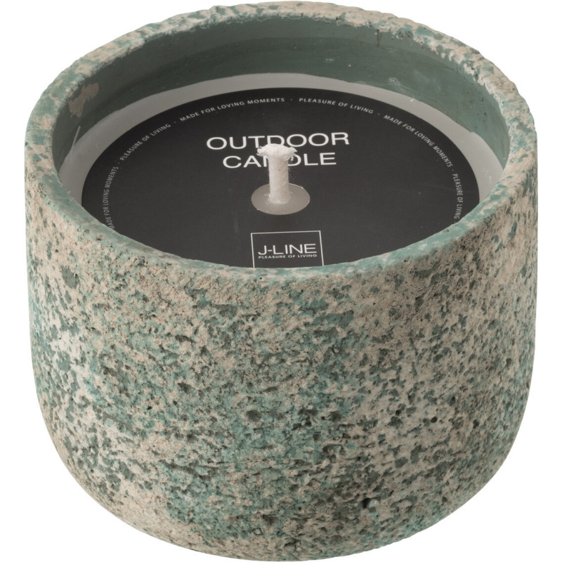 Bougie d'extérieur ethnique chic 16 H Ciment Turquoise Cire Nayara 