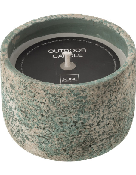 Bougie d'extérieur ethnique chic 16 H Ciment Turquoise Cire Nayara 