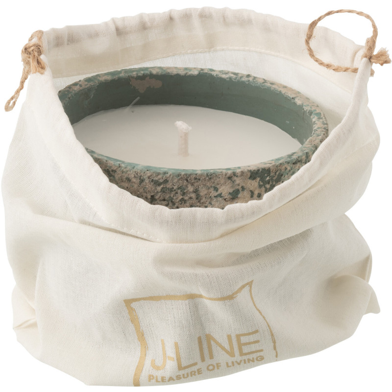 Bougie d'extérieur ethnique chic 16 H Ciment Turquoise Cire Nayara 