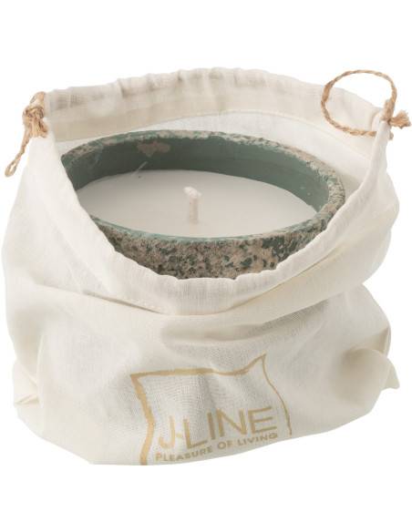 Bougie d'extérieur ethnique chic 16 H Ciment Turquoise Cire Nayara 