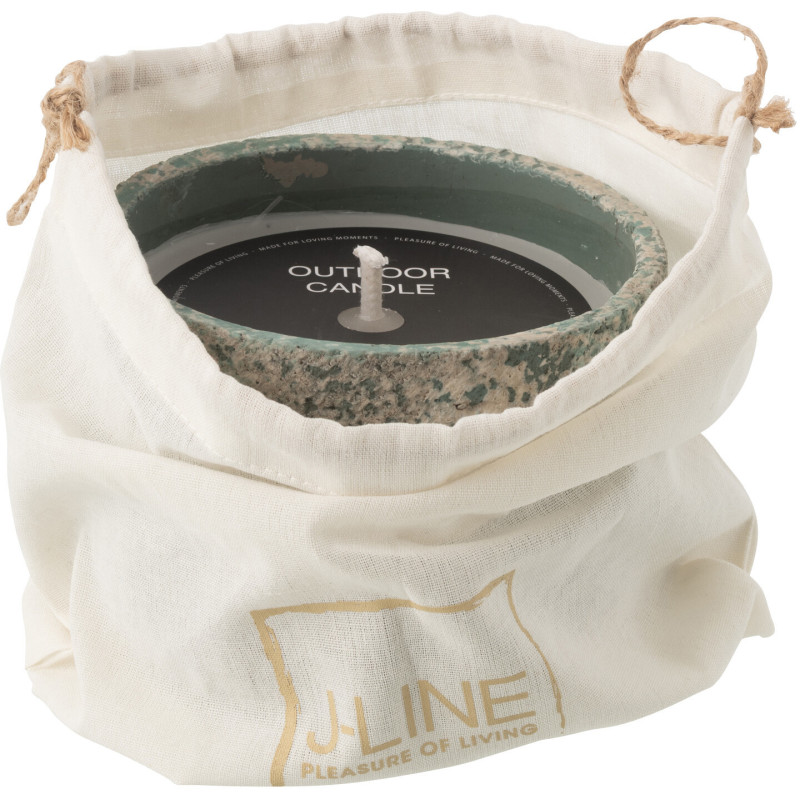 Bougie d'extérieur ethnique chic 16 H Ciment Turquoise Cire Nayara 