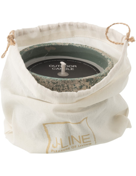 Bougie d'extérieur ethnique chic 16 H Ciment Turquoise Cire Nayara 