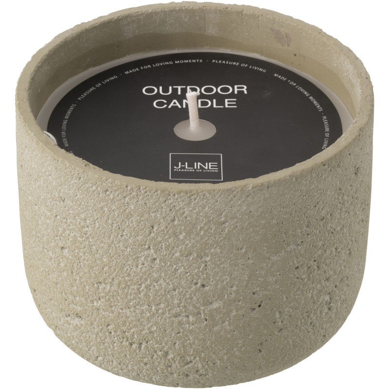 Grande Bougie d'extérieur ethnique chic 47 H Ciment Vert clair Cire Nayara 