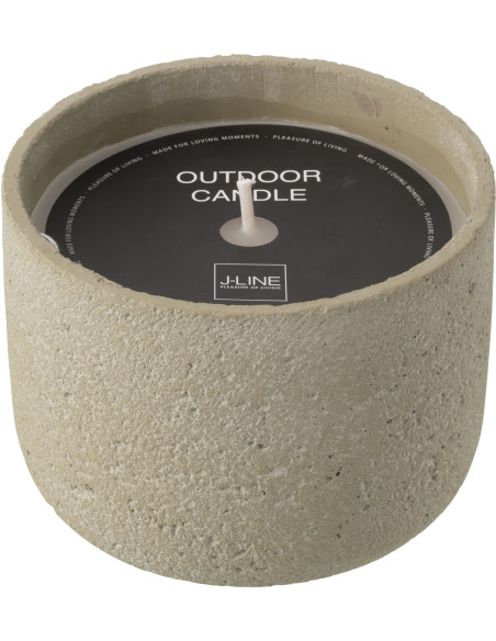 Grande Bougie d'extérieur ethnique chic 47 H Ciment Vert clair Cire Nayara 