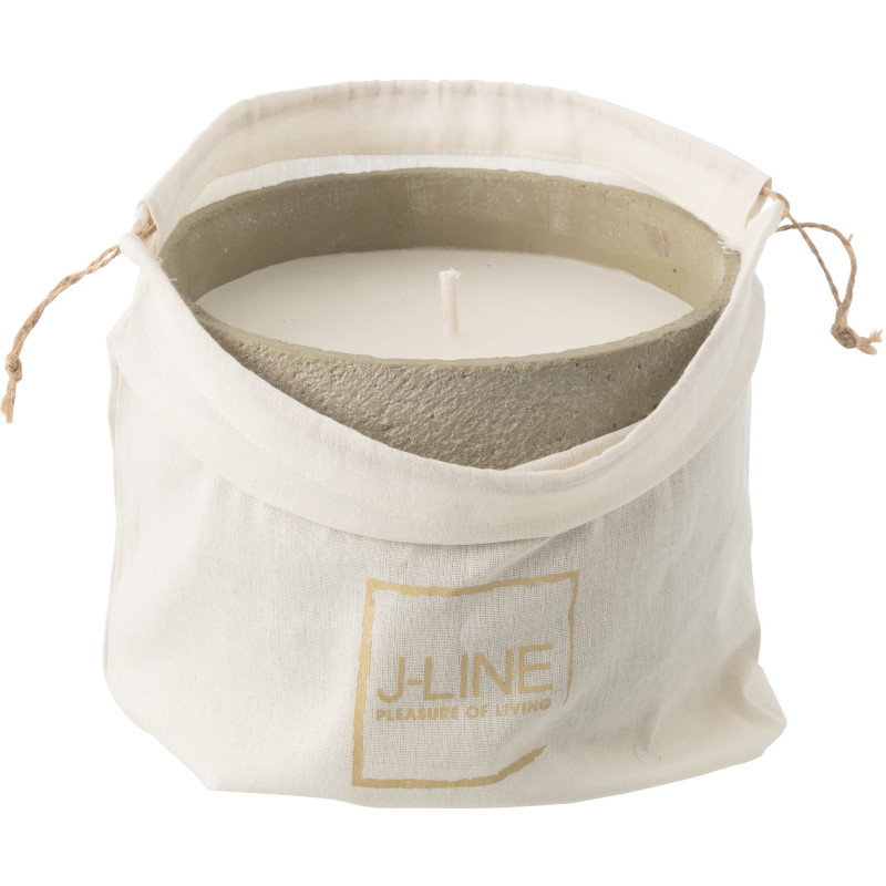 Grande Bougie d'extérieur ethnique chic 47 H Ciment Vert clair Cire Nayara 