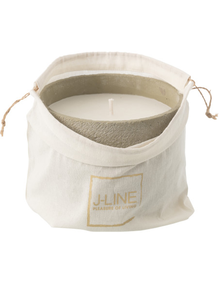 Grande Bougie d'extérieur ethnique chic 47 H Ciment Vert clair Cire Nayara 