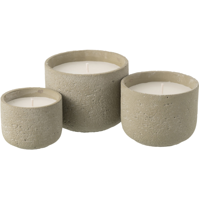 Grande Bougie d'extérieur ethnique chic 47 H Ciment Vert clair Cire Nayara 