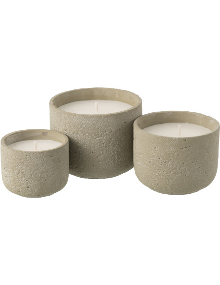 Grande Bougie d'extérieur ethnique chic 47 H Ciment Vert clair Cire Nayara 