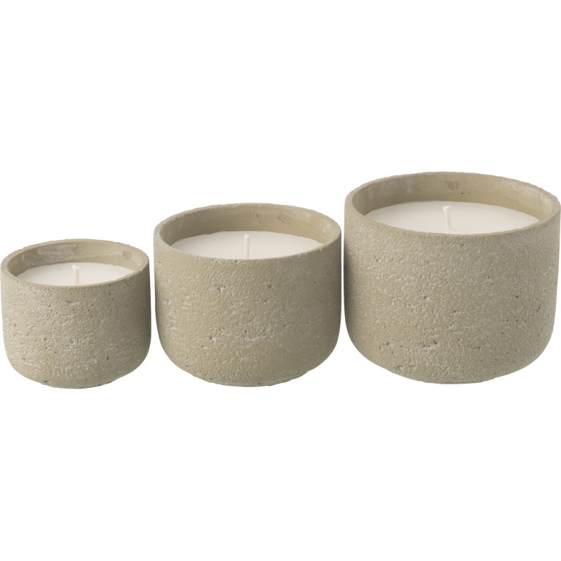 Grande Bougie d'extérieur ethnique chic 47 H Ciment Vert clair Cire Nayara 