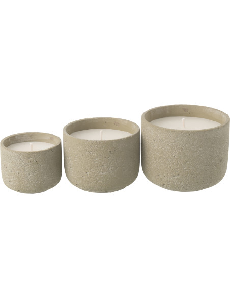 Grande Bougie d'extérieur ethnique chic 47 H Ciment Vert clair Cire Nayara 