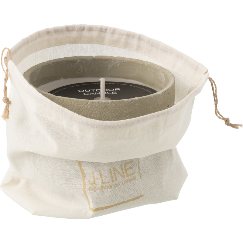 Bougie d'extérieur ethnique chic 31 H Ciment Vert clair Cire Nayara 