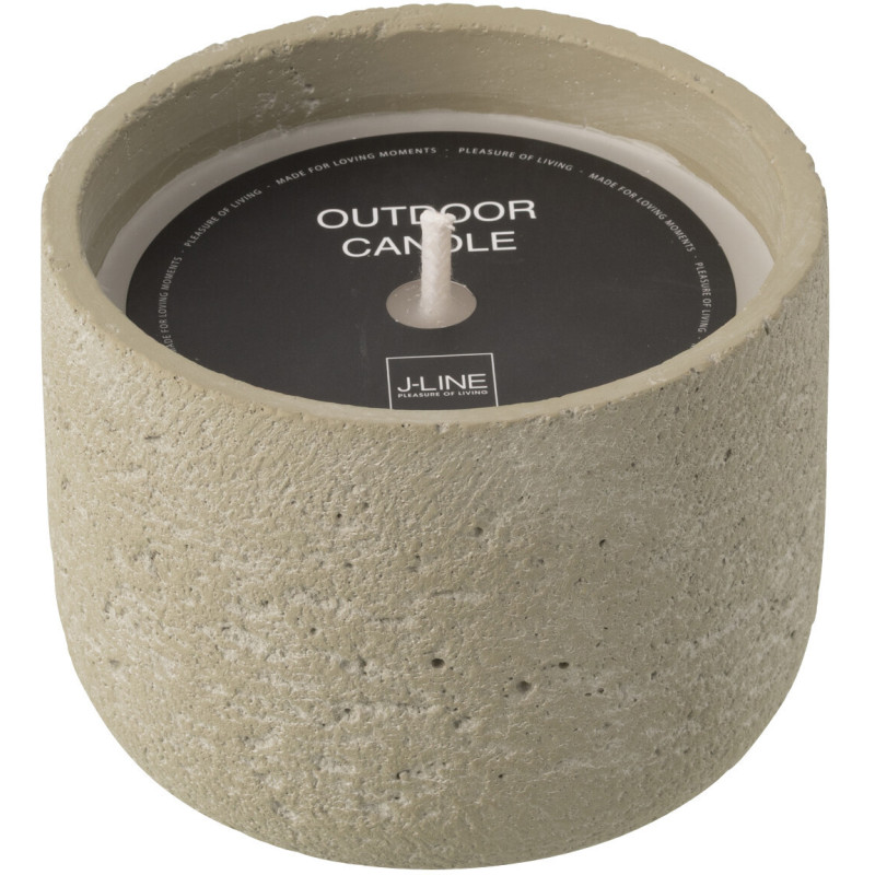 Bougie d'extérieur ethnique chic 16 H Ciment Vert clair Cire Nayara 