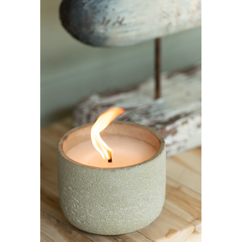 Bougie d'extérieur ethnique chic 16 H Ciment Vert clair Cire Nayara 