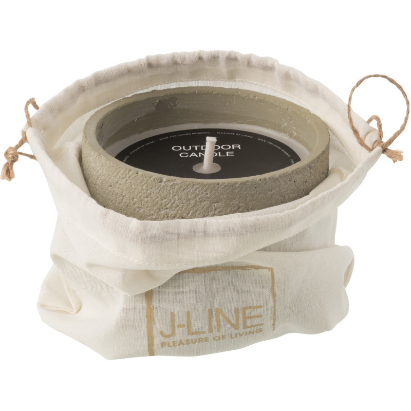 Bougie d'extérieur ethnique chic 16 H Ciment Vert clair Cire Nayara 