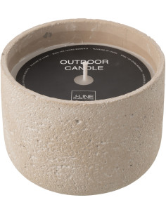 Grande Bougie d'extérieur ethnique chic 47 H Ciment Beige Cire Nayara 