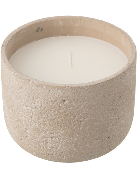 Grande Bougie d'extérieur ethnique chic 47 H Ciment Beige Cire Nayara 