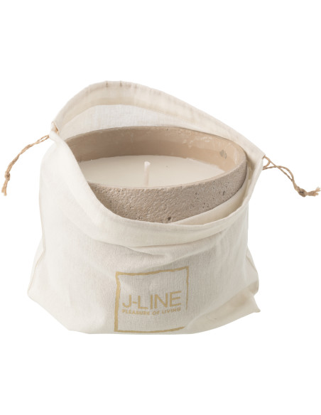 Grande Bougie d'extérieur ethnique chic 47 H Ciment Beige Cire Nayara 