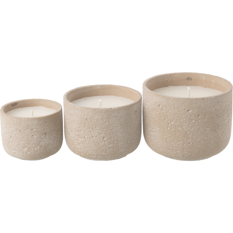 Grande Bougie d'extérieur ethnique chic 47 H Ciment Beige Cire Nayara 