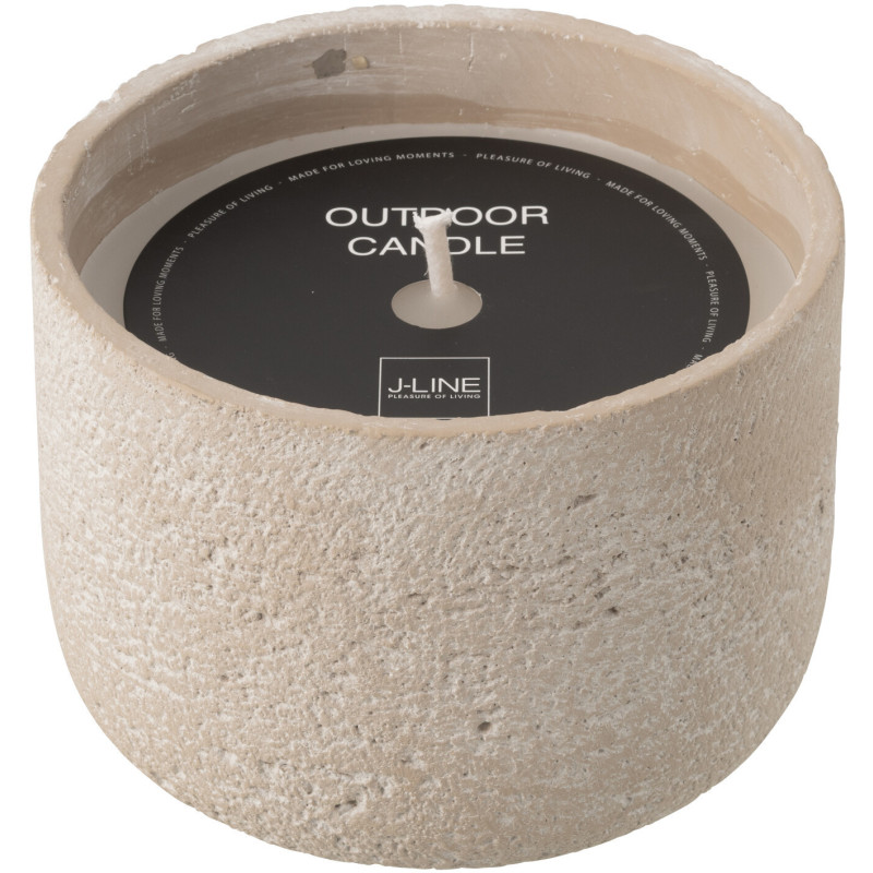 Bougie d'extérieur ethnique chic 31 H Ciment Beige Cire Nayara 