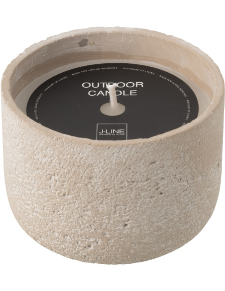 Bougie d'extérieur ethnique chic 31 H Ciment Beige Cire Nayara 