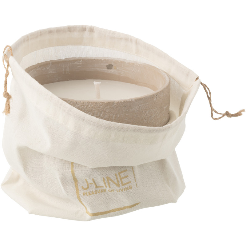 Bougie d'extérieur ethnique chic 31 H Ciment Beige Cire Nayara 