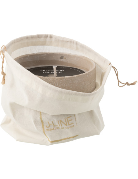 Bougie d'extérieur ethnique chic 31 H Ciment Beige Cire Nayara 