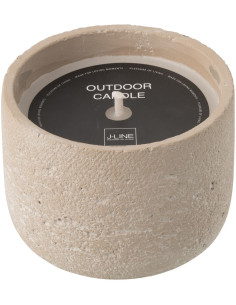 Bougie d'extérieur ethnique chic 16 H Ciment Beige Cire Nayara 