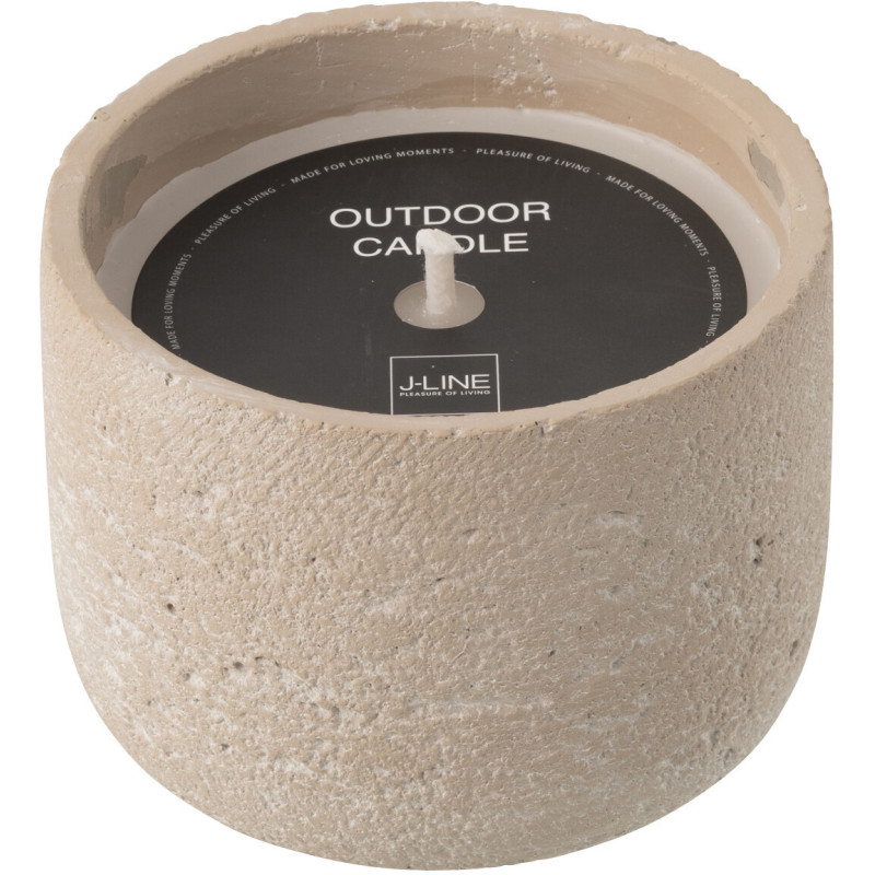 Bougie d'extérieur ethnique chic 16 H Ciment Beige Cire Nayara 