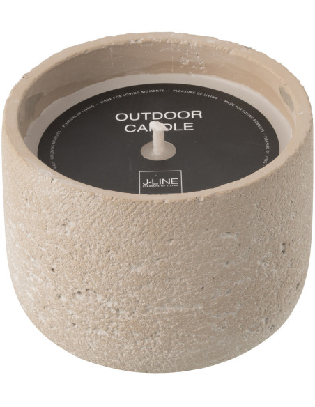 Bougie d'extérieur ethnique chic 16 H Ciment Beige Cire Nayara 