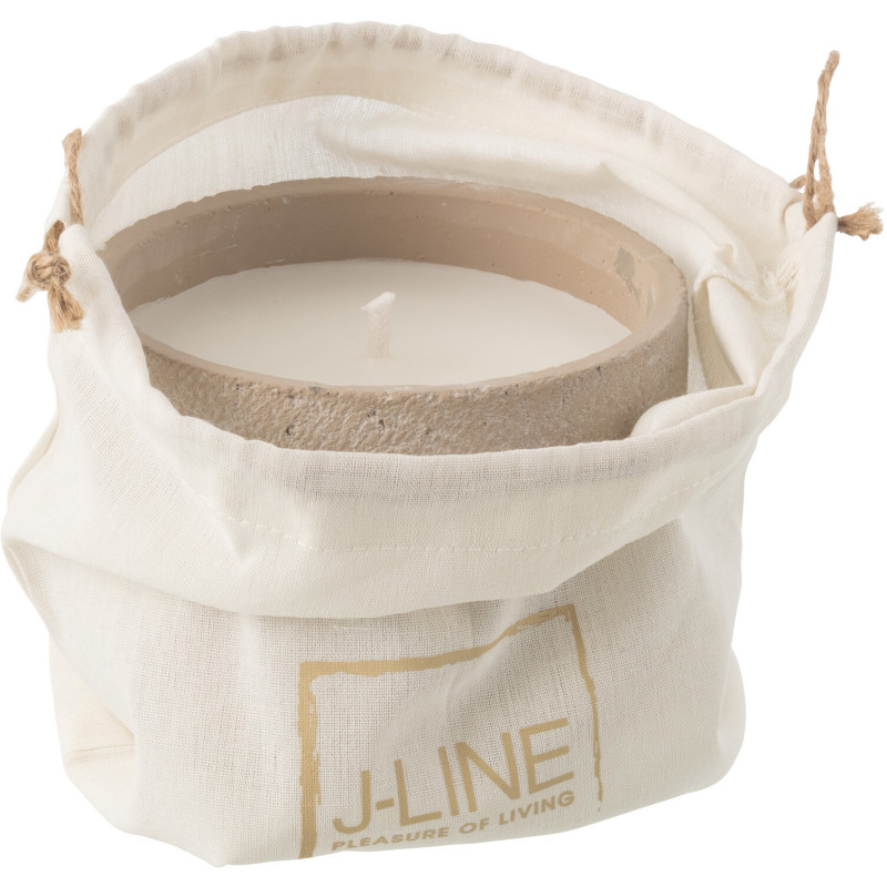 Bougie d'extérieur ethnique chic 16 H Ciment Beige Cire Nayara 